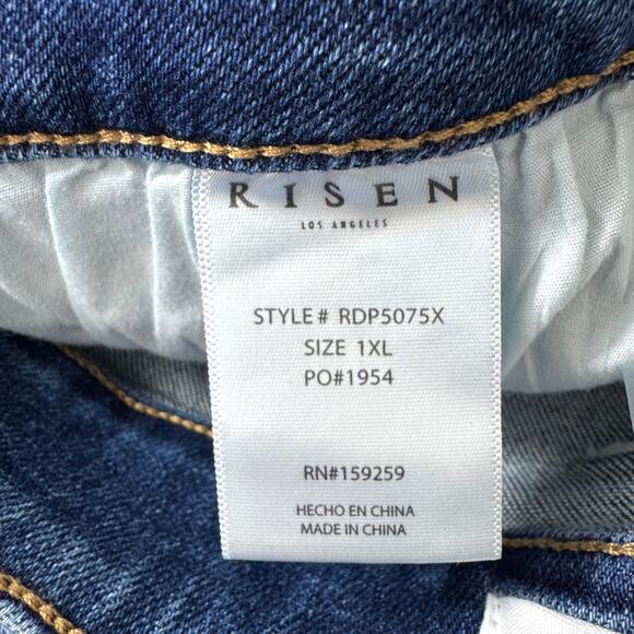 Risen Womens High Rise Mom Fit Jeans Size 1XL Denim StyleRDP5075X Medium Blue - Picture 8 of 10